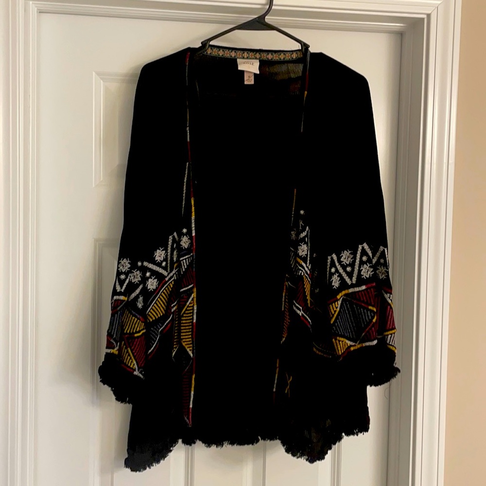 Knox rose embroidered kimono